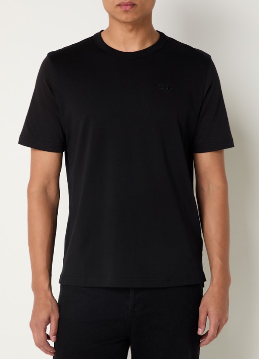 Diesel T-Adjust-Slit T-shirt met logoborduring
