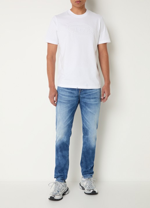 Diesel T-Adjust T-shirt met 3D logoprint - voorkant 3 wit