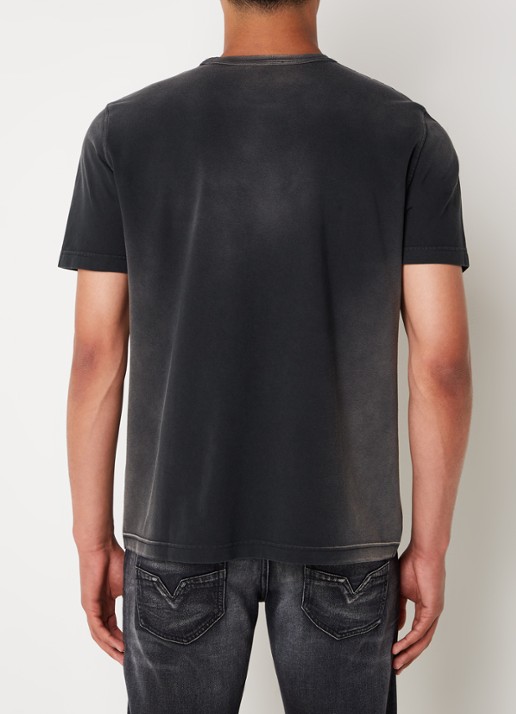 Diesel T-Adjust T-shirt met logo en opengewerkt detail - achterkant 4 antraciet