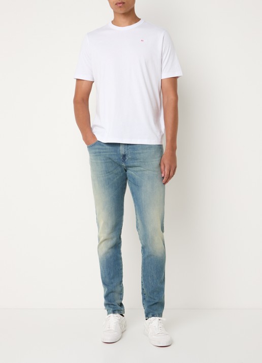 Diesel T-Adjust T-shirt met logoborduring - voorkant 4 wit
