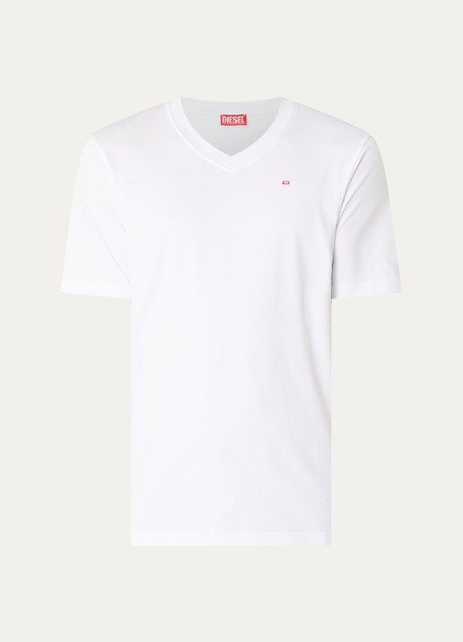 Diesel T-Adjust T-shirt met logoborduring - voorkant wit