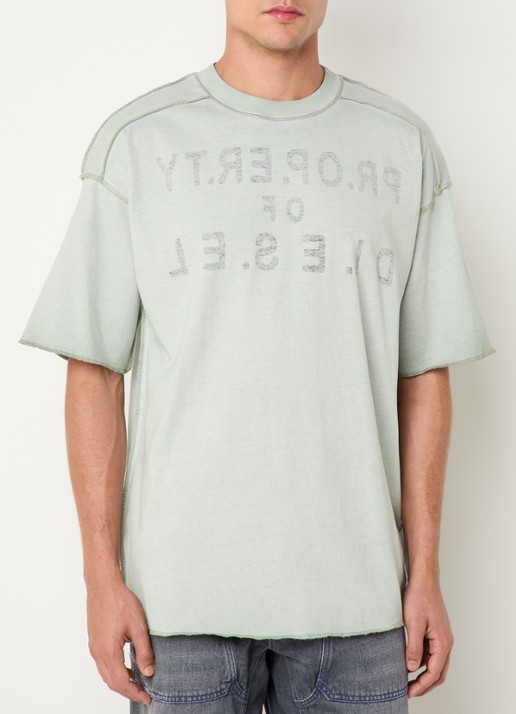 Diesel T-Adjust-T1 T-shirt met logo - achterkant 3 lindegroen