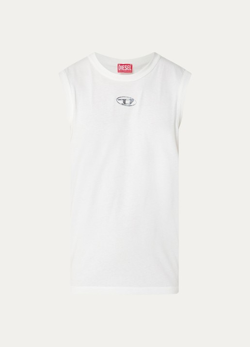 Diesel T-Bisco-Iod tanktop met logo - voorkant 3 wit
