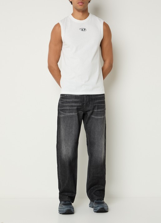 Diesel T-Bisco-Iod tanktop met logo - voorkant 4 wit