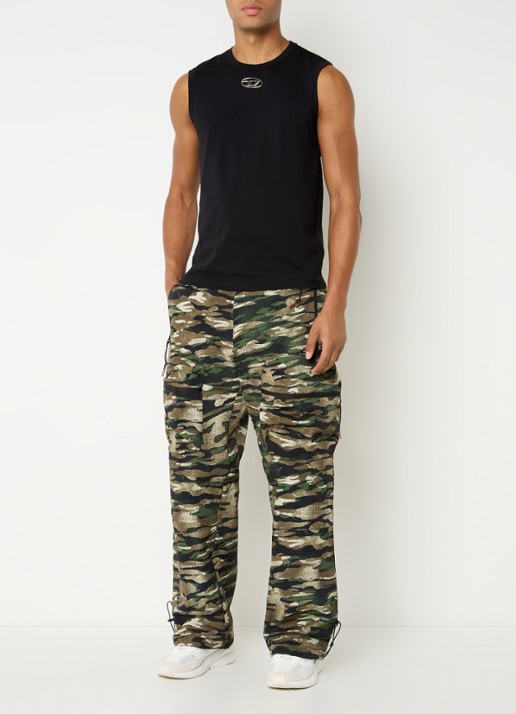 Diesel T-Bisco-Od tanktop met logo - voorkant 3 zwart