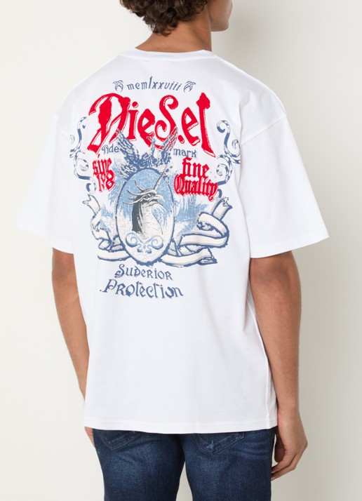 Diesel T-Box-Aa2 T-shirt met logo- en backprint