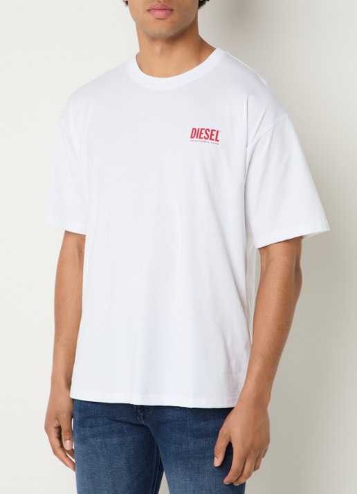 Diesel T-Box-Bisk T-shirt met logo- en backprint - achterkant 3 wit
