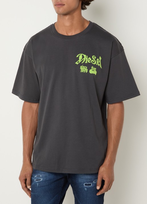 Diesel T-Boxt-AA2 T-shirt met logo- en backprint - achterkant 4 donkergrijs