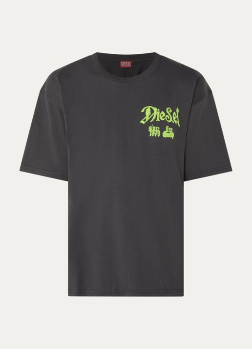 Diesel T-Boxt-AA2 T-shirt met logo- en backprint - voorkant donkergrijs