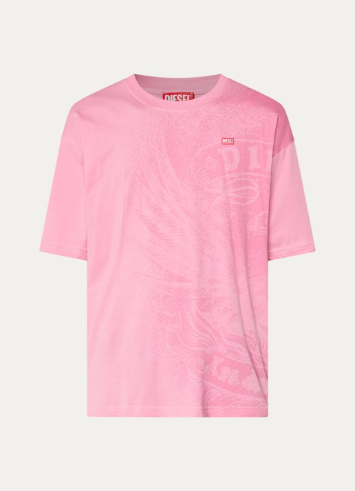 Diesel T-BOXT-AA3 T-shirt met print - voorkant 3 roze