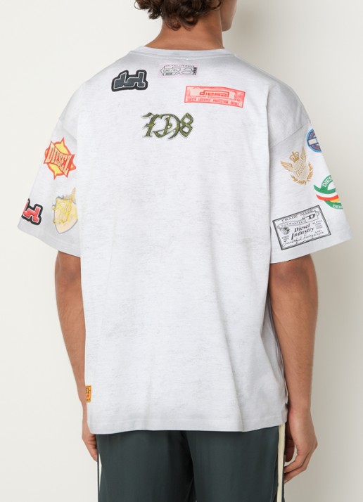 Diesel T-Boxt-AA6 T-shirt met print - achterkant 4 lichtgrijs