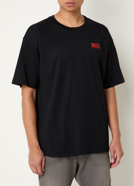 Diesel T-Boxt-Bisk T-shirt met logo- en backprint - achterkant zwart