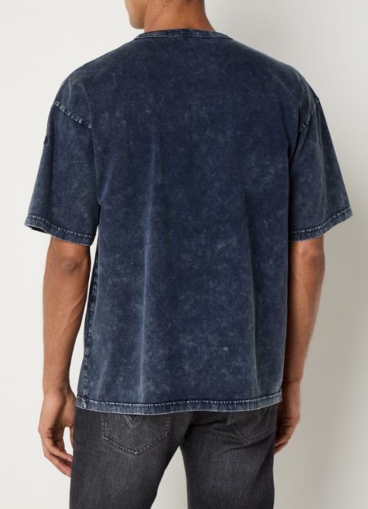 Diesel T-Boxt-Den T-shirt met logoborduring - achterkant 4 donkerblauw