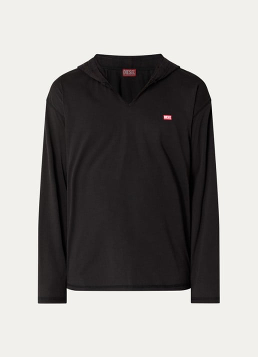 Diesel T-Boxt hoodie met logo - voorkant 3 zwart