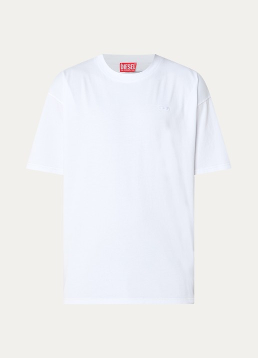 Diesel T-Boxt T-shirt met logo- en backprint - voorkant wit