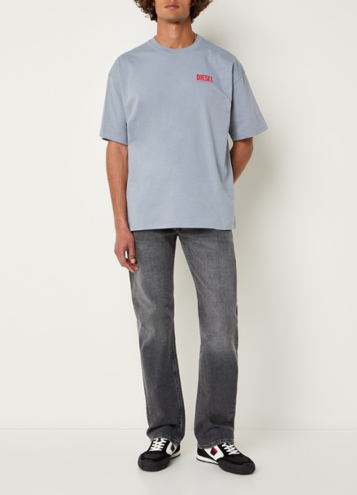 Diesel T-boxt T-shirt met logoprint - voorkant 2 grijs