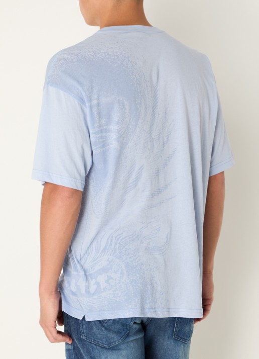 Diesel T-Boxt T-shirt met print - achterkant 4 blauwgrijs