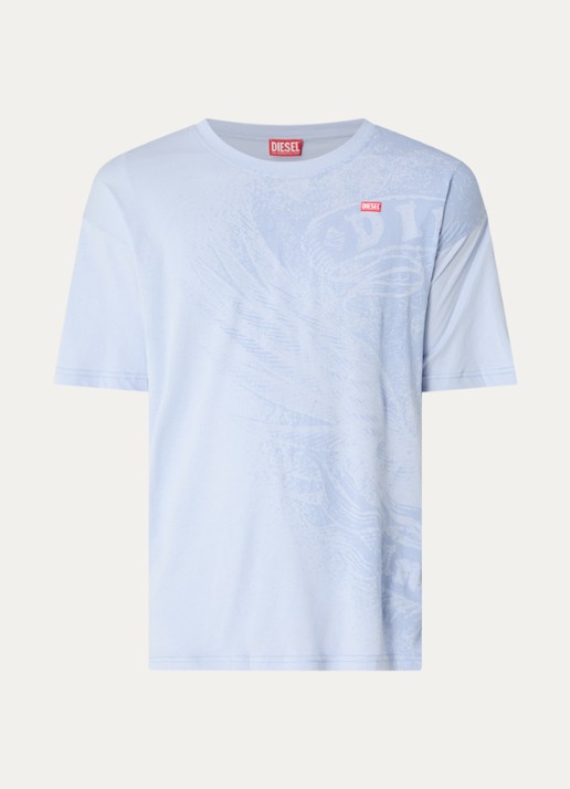 Diesel T-Boxt T-shirt met print - voorkant 2 blauwgrijs