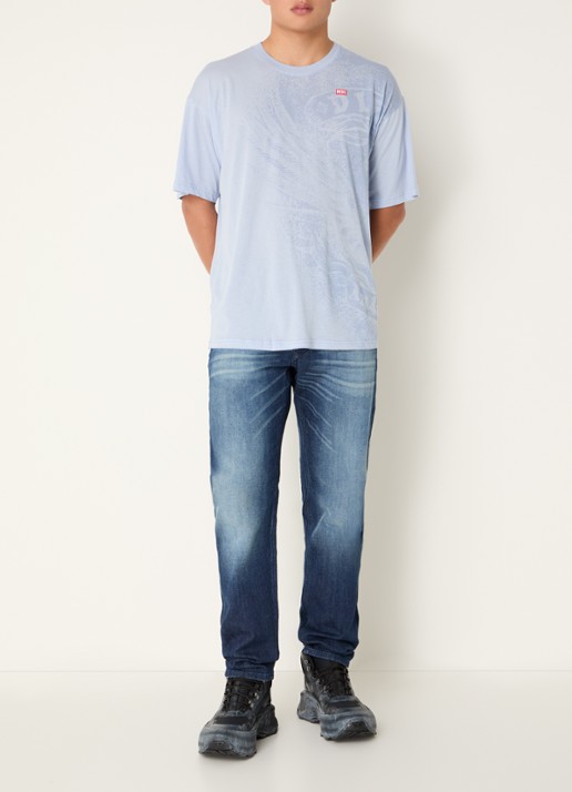 Diesel T-Boxt T-shirt met print - voorkant 3 blauwgrijs