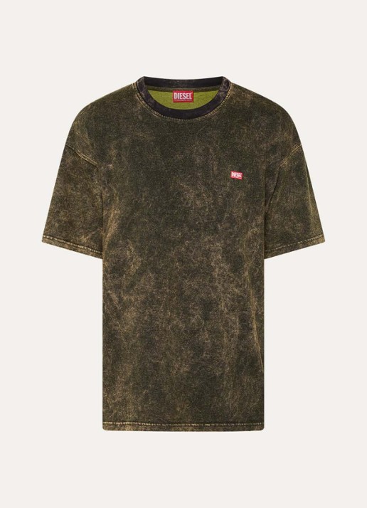 Diesel T-Boxt-T4 T-shirt met verwassen afwerking - voorkant legergroen