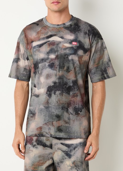 Diesel T-BOXT-V7 T-shirt met camouflageprint en logo