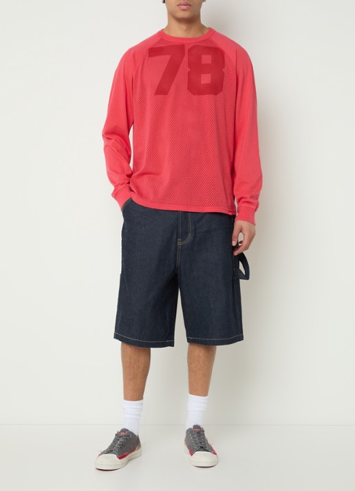 Diesel T-Boxter longsleeve met logoprint - voorkant 4 rood