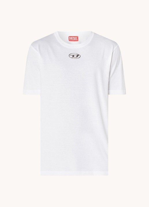 Diesel T-Just-Od T-shirt met logo - voorkant 2 wit