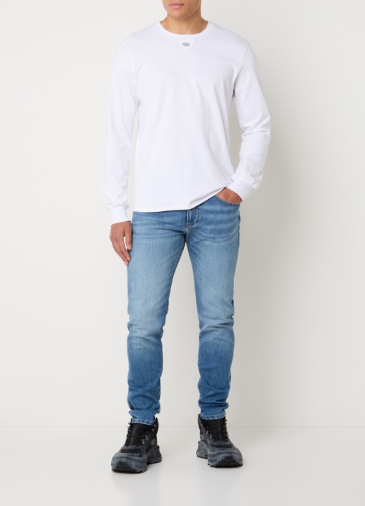 Diesel T-Madjust-Ls longsleeve met logo - voorkant 2 wit