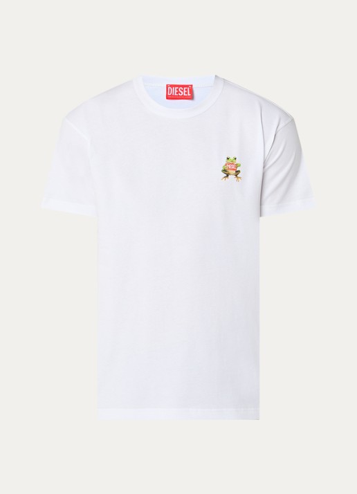 Diesel T-Norm-Frog T-shirt met logo - voorkant 2 wit