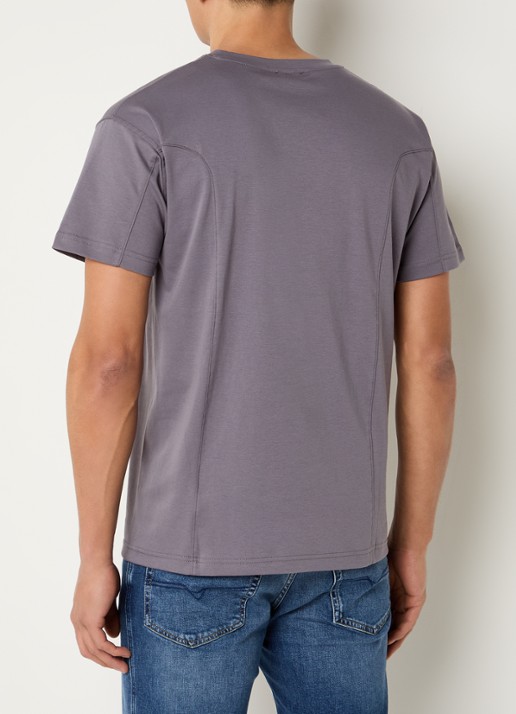 Diesel T-Norm-Int T-shirt met logoborduring - achterkant 4 taupe