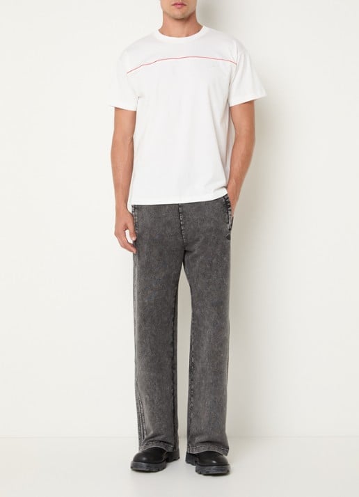 Diesel T-Norm-Piping T-shirt met logo - voorkant 4 wit