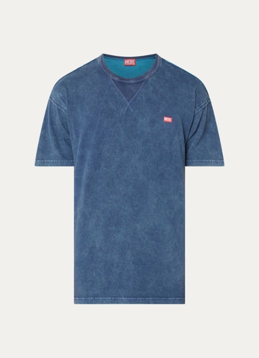 Diesel T-Norm-Raw T-shirt met logoprint - voorkant 3 indigo