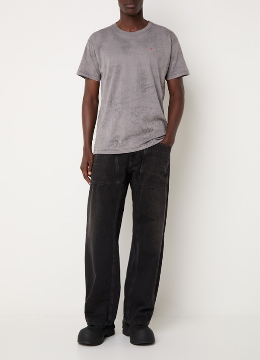 Diesel T-Norm-T8 T-shirt met print en logo - voorkant 4 grijs