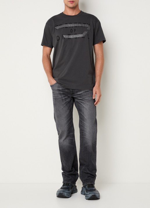 Diesel T-Norm-V11 T-shirt met logo - voorkant 4 donkergrijs