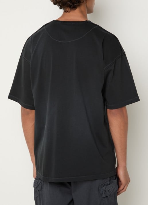 Diesel T-Pock T-shirt met logoborduring - achterkant 2 zwart
