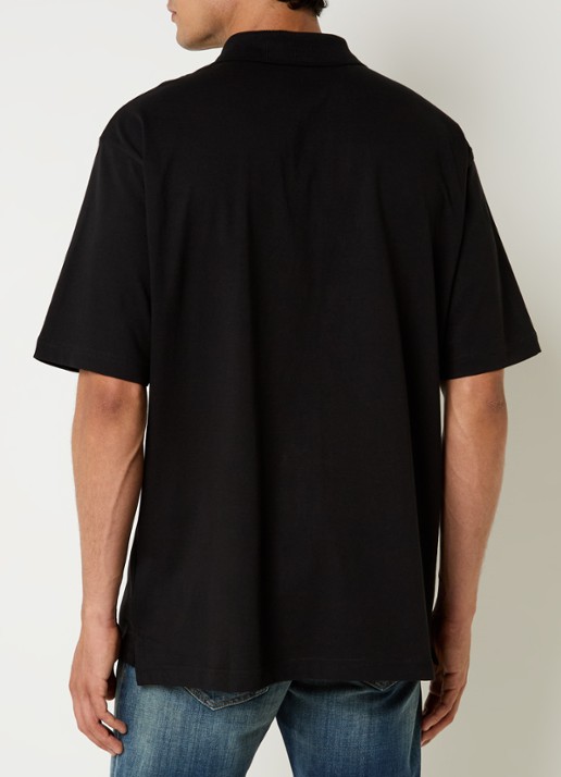 Diesel T-Vor-Od regular fit polo met halve rits en logo - achterkant 2 zwart