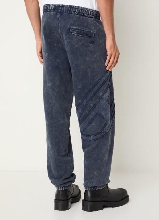 Diesel Tapered fit joggingbroek met logo en verwassen afwerking - achterkant 5 donkerblauw