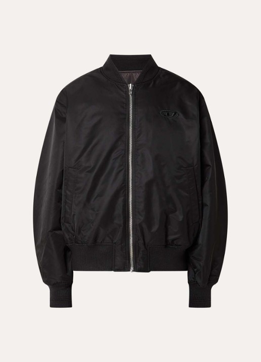Diesel W-Type-D1 reversible bomberjack met donsvulling - voorkant 2 zwart