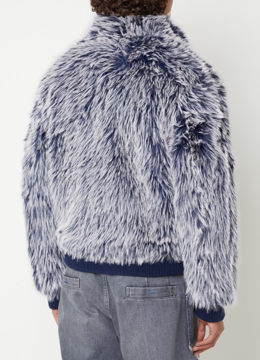 Diesel W-Victor jack van imitatiebont - achterkant 2 donkerblauw