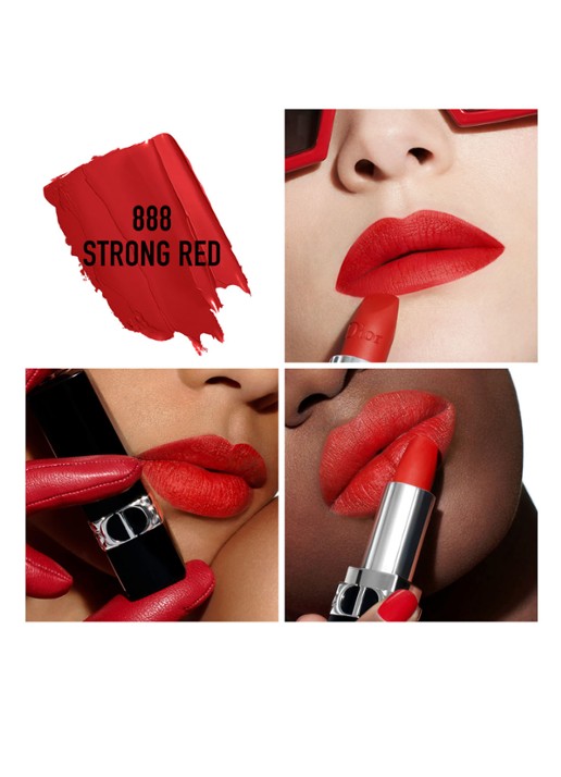 DIOR Rouge Dior navulbare lipstick  - detail 4 mat - 888 strong red