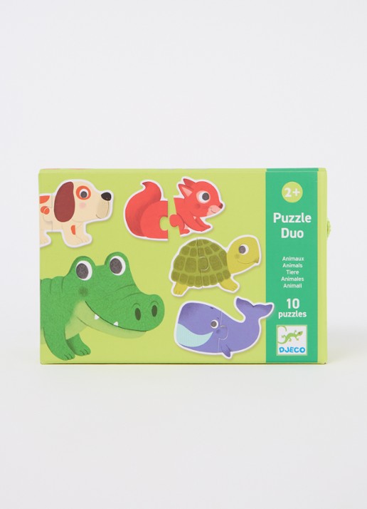 Djeco Dieren duo-puzzel 10 x 2 stukjes - voorkant 2 multicolor