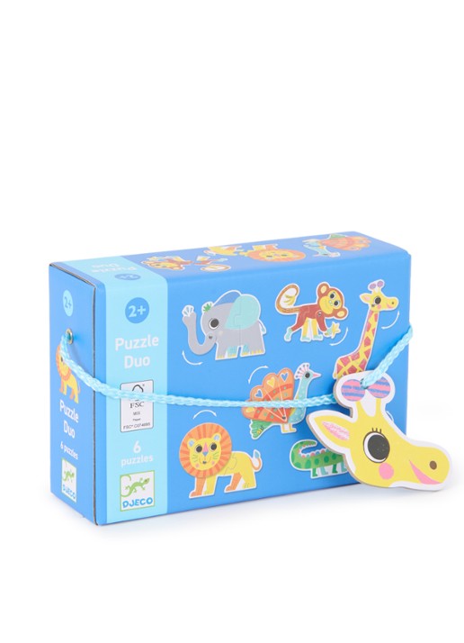 Djeco Dieren duo-puzzel 12 stukjes