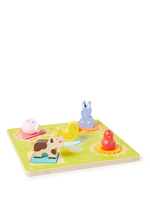 Djeco Dieren houten vormenpuzzel 5 stukjes - voorkant undefined