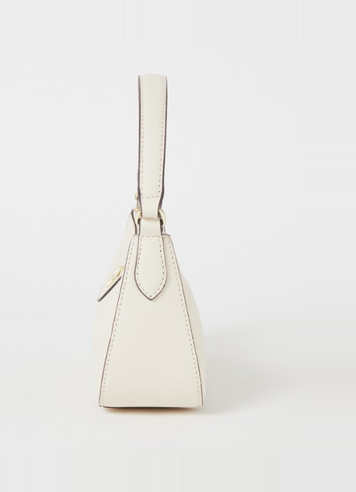 DKNY Carol schoudertas van leer - detail 2 creme