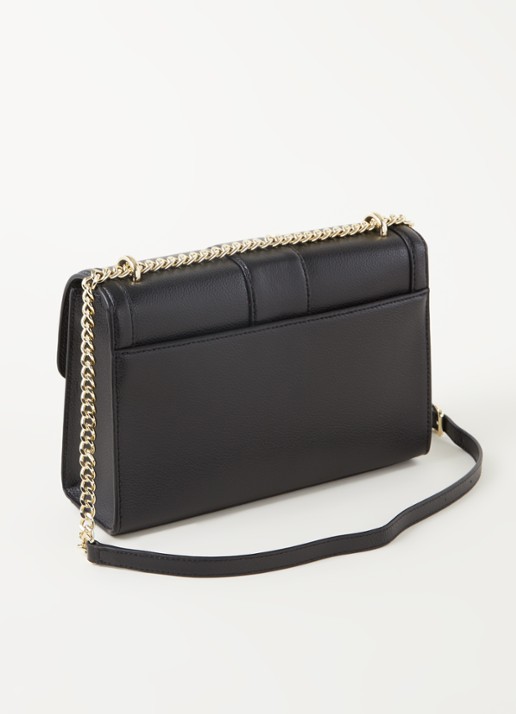 DKNY Pebble schoudertas van leer - achterkant zwart