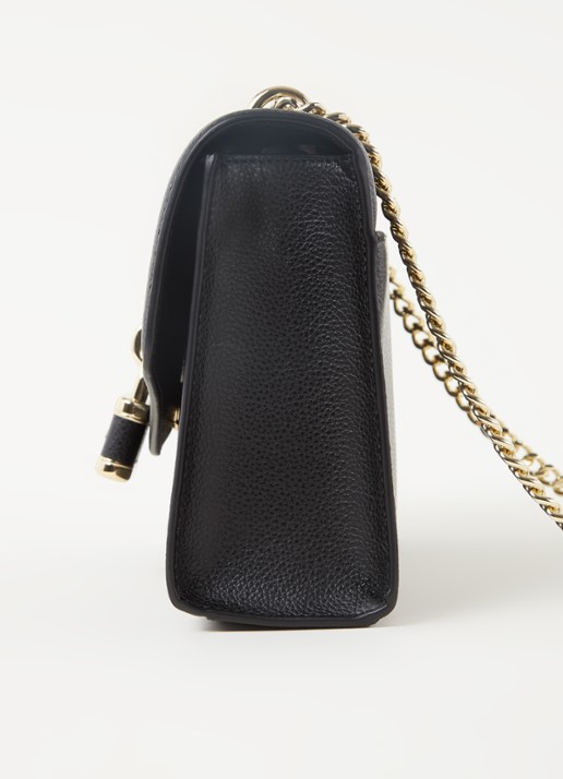 DKNY Pebble schoudertas van leer - detail 3 zwart