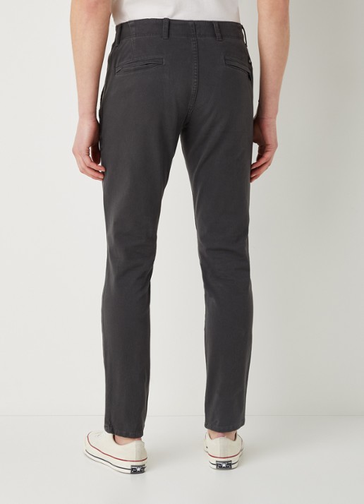 Dockers Alpha skinny fit chino met steekzakken  - achterkant antraciet