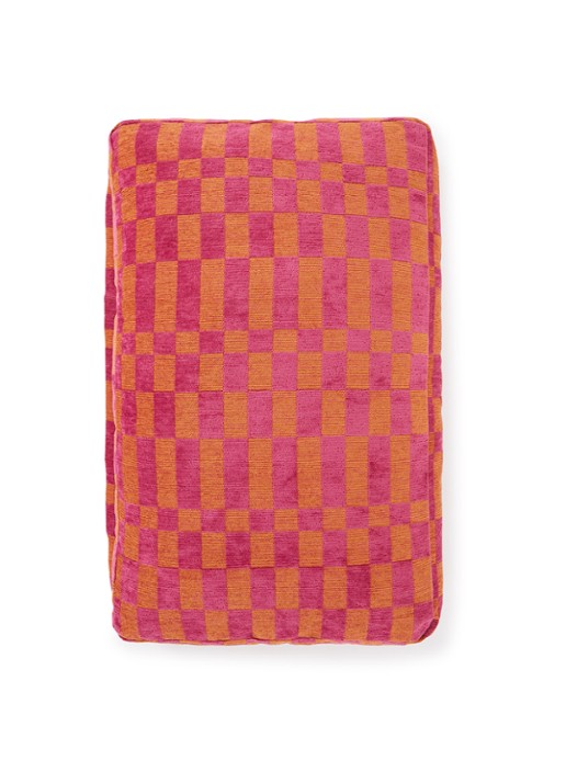 DOGGUO Block hondenmand met print 105 x 65 cm - voorkant 2 donkerroze