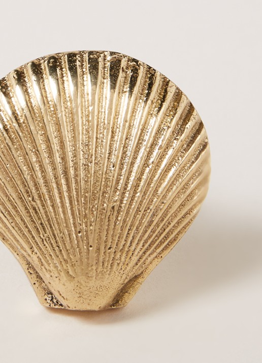 Doing Goods Abby Shell enkele kapstokknop van messing - detail goud