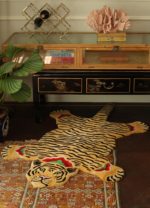Doing Goods Babul Bombay Tiger vloerkleed - detail 6 oranje